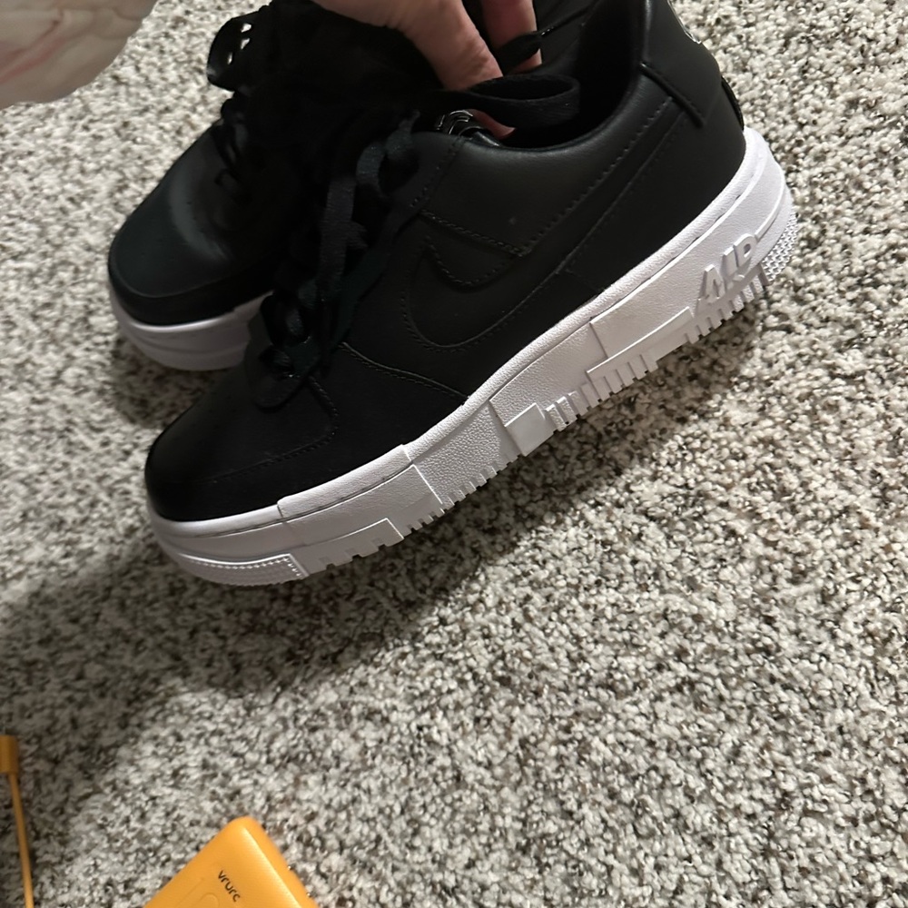 Nike Black and White Platform Sneakers